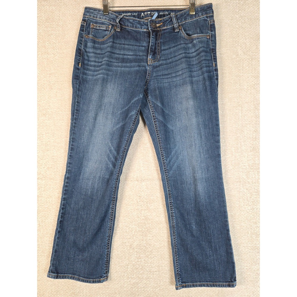 Apt. 9 Modern Straight‎ Crop Jeans Womens 10 Blue Medium Wash